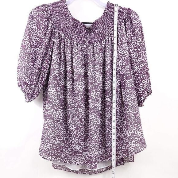 LOFT Floral Off-Shoulder Blouse Medium - Picture 7 of 10
